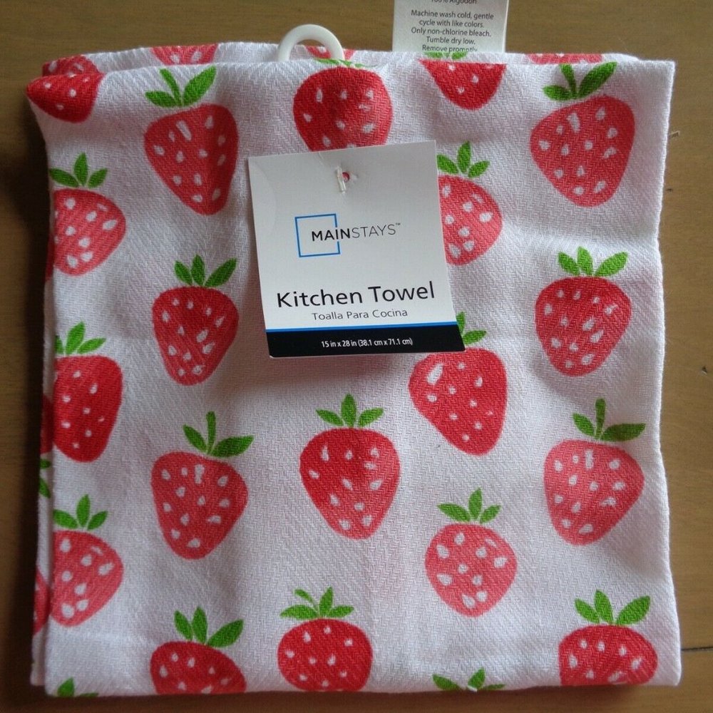 Mainstays Kitchen Towel Strawberry Kitchen Hand Towel 15"x 28" Cotton